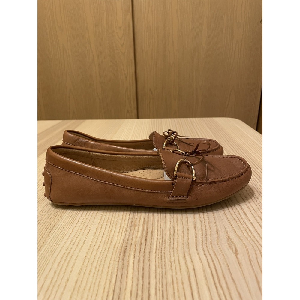 Lauren Ralph Lauren Briley Driving Moccasins Brown Leather Loafers Women's 9B